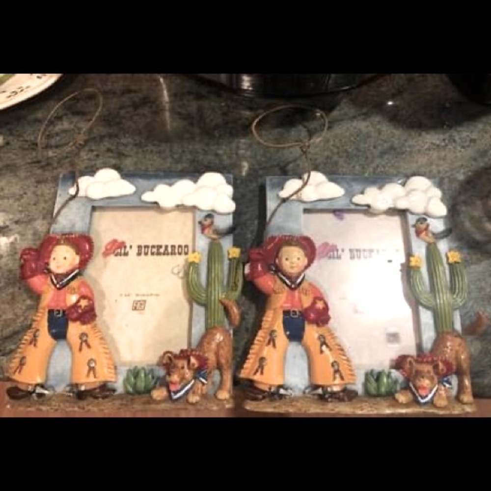 Lil Buckaroo Vertical photo ceramic frames (2)